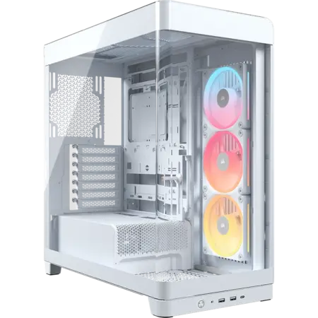 Boîtier PC moyen-tour Corsair FRAME 4500X LX-R RGB blanc avec verre panoramique