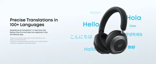 Soundcore Space One Pro foldable over-ear headphones